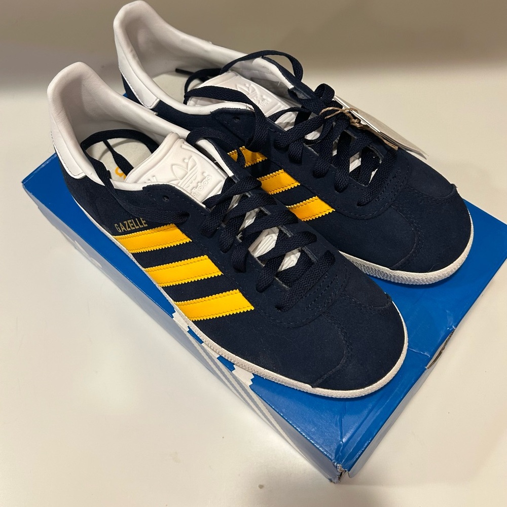 Adidas Gazelle Navy and Yellow Sneakers